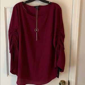 Alyx Purple Blouse with Necklace